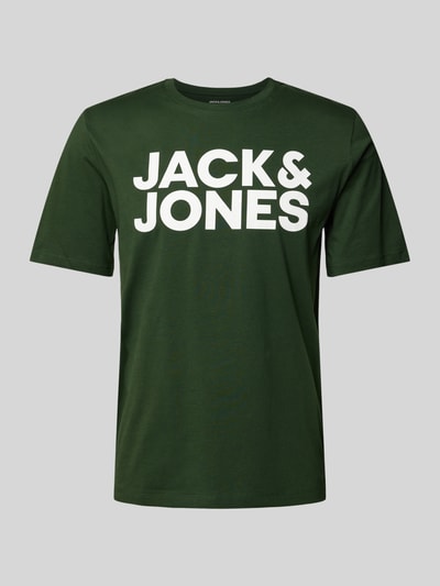 Jack & Jones T-shirt z nadrukiem z logo model ‘CORP’ Ciemnozielony 2