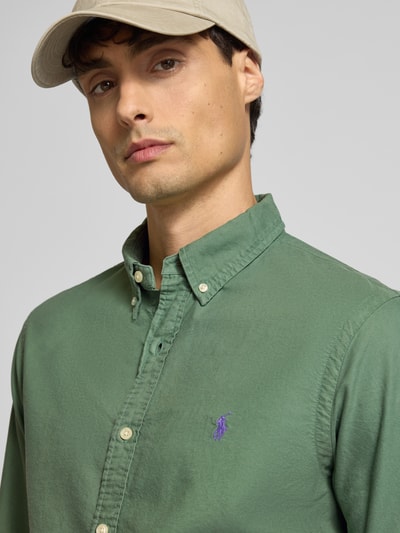 Polo Ralph Lauren Slim Fit Freizeithemd mit Button-Down-Kragen Dunkelgruen 3