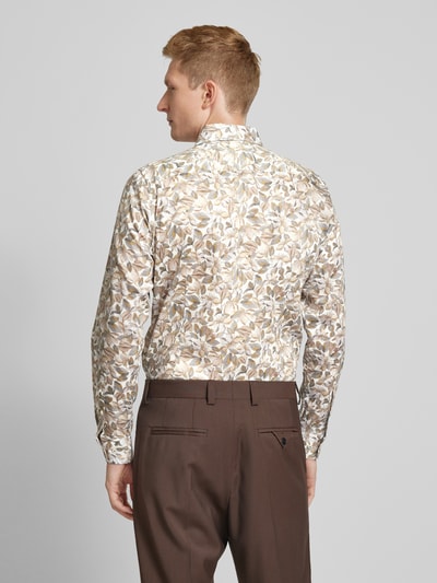 JOOP! Slim fit zakelijk overhemd met all-over motief Geel - 5