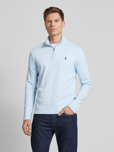 Polo Ralph Lauren Sweatshirt mit Label-Stitching Hellblau 4