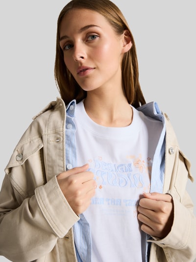 Tom Tailor Denim Regular Fit T-Shirt aus reiner Baumwolle Weiss 3
