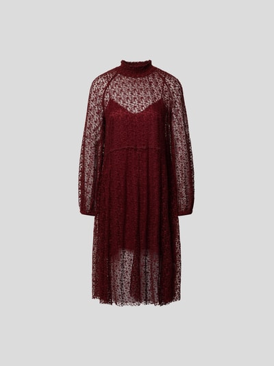 Forte Forte Spitzenkleid in Midilänge Schokobraun 2