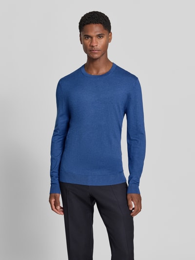 MCNEAL Strickpullover mit geripptem Rundhalsausschnitt Marine Melange 4