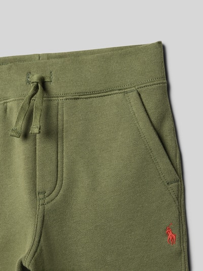 Polo Ralph Lauren Kids Spodnie dresowe z wyhaftowanym logo i wpuszczanymi kieszeniami Jasnozielony 2