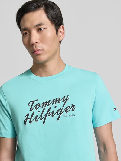 Tommy Hilfiger Regular Fit T-Shirt aus reiner Baumwolle Tuerkis 3