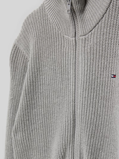 Tommy Hilfiger Teens Strickjacke mit Stehkragen Mittelgrau Melange 2