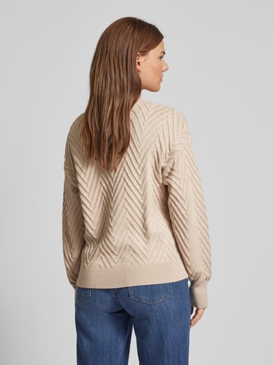 FREE/QUENT Oversized Strickpullover mit Strukturmuster Modell 'SATURN' Taupe 5