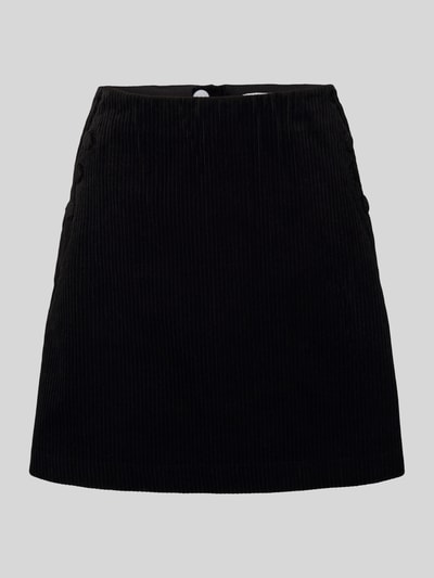 ICHI Regular fit minirok in ribcordlook, model 'Focaro' Zwart - 2