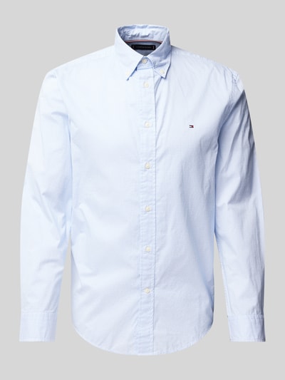 Tommy Hilfiger Regular Fit Business-Hemd mit Logo-Stitching Modell 'POPLIN' Weiss 2