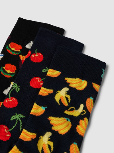 Happy Socks Sokken met all-over motiefprint in een set van 3 paar Marineblauw - 2