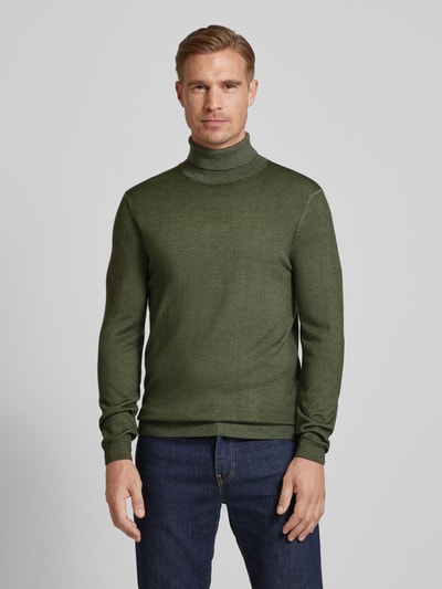 OLYMP Level Five Slim Fit Strickpullover mit Rollkragen Dunkelgruen 4