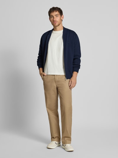 Lacoste Regular Fit Strickjacke aus Baumwoll-Mix Marine 1