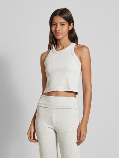 AIMN Crop Top mit Rundhalsausschnitt Mittelgrau Melange 4