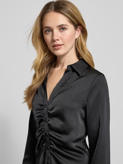 Neo Noir Langarmbluse mit Knopfleiste Modell 'Christy' Black 3