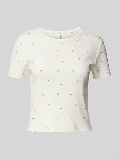 Only Regular fit T-shirt in riblook, model 'FENJA LIFE' Offwhite - 2