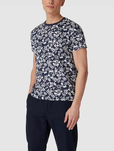 Gant Regular Fit T-Shirt mit Allover-Muster Modell 'FLORAL' Marine 4