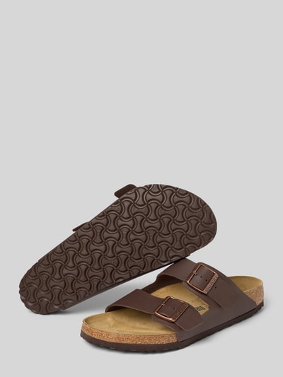 Birkenstock Instappers met brede riempjes, model 'Arizona' Donkerbruin - 4