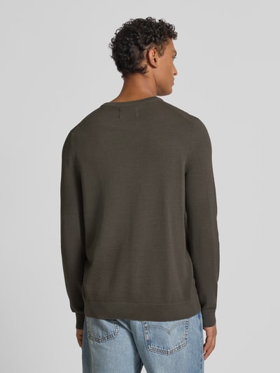 Marc O'Polo Regular fit gebreide pullover van zuiver katoen Kaki - 5