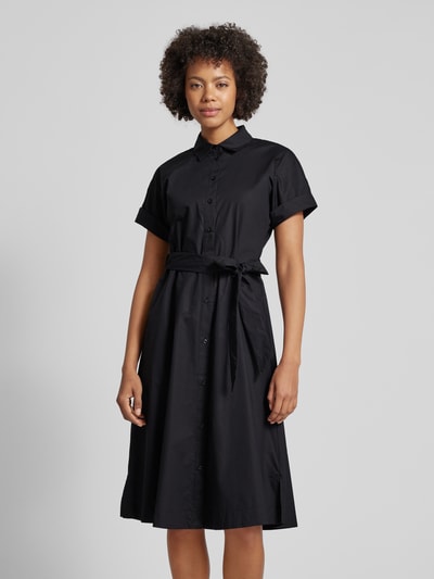 Christian Berg Woman Midi-jurk met strikceintuur Zwart - 4