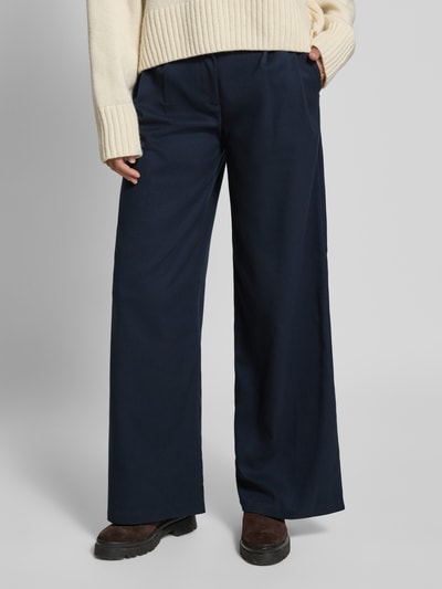 Stefanel Wide Fit Stoffhose mit Viskose-Anteil Modell 'Slouchy' Dunkelblau 4