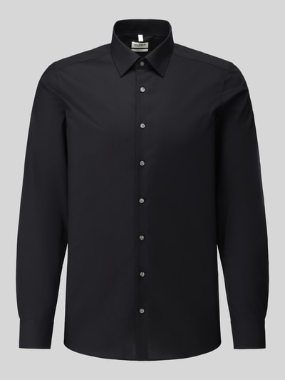 OLYMP Level 5 Body Koszula biznesowa o kroju slim fit z mieszanki bawełny Czarny 2
