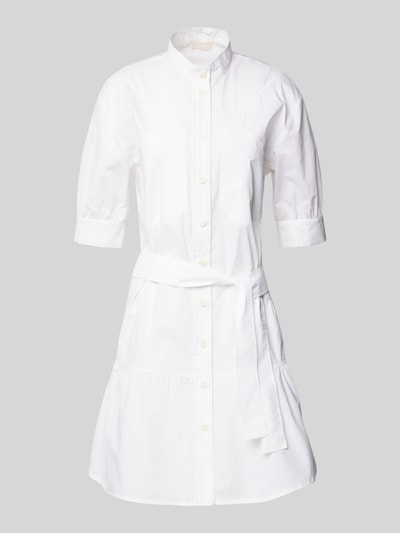 Liu Jo White Overhemdjurk met opstaande kraag en strikceintuur Wit - 2