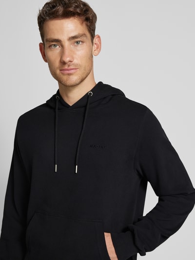 Mazine Hoodie mit Label-Stitching Modell 'Burwood' Black 3