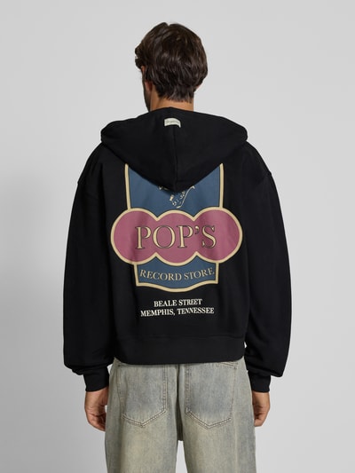 Don´t Waste Culture Sweatjacke mit Kapuze und Logo-Print Modell 'Baelen' Black 5