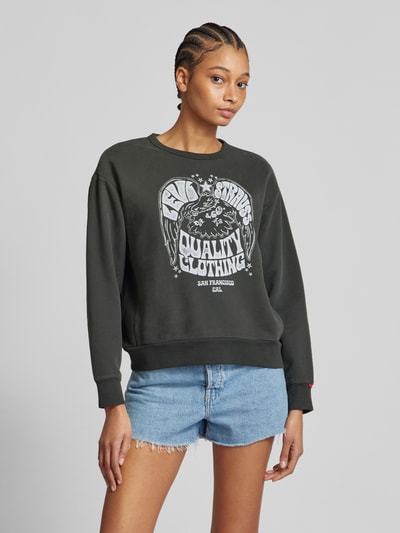 Levi's® Sweatshirt mit gerippten Abschlüssen Black 4