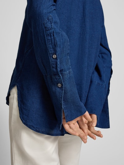 Closed Jeansbluse aus Leinen-Mix Marine 3