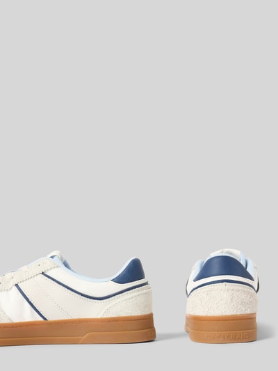 Tommy Jeans Low Top Sneaker aus reinem Leder Hellblau 2