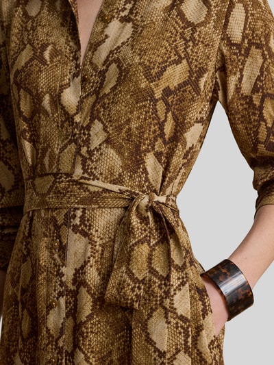 Lauren Ralph Lauren Körpernahes Blusenkleid mit Schlangen-Print Camel 3