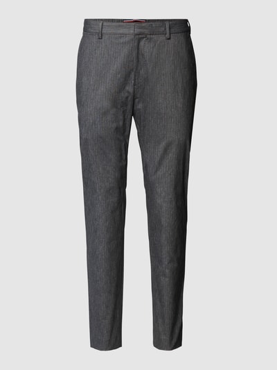 Tommy Hilfiger Tailored Slim fit pantalon met krijtstrepen Antraciet - 2