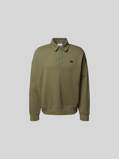 MAISON KITSUNÉ Oversized Sweatshirt aus Baumwolle Oliv 2