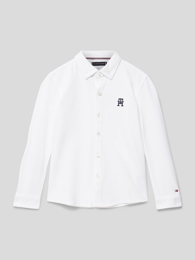 Tommy Hilfiger Teens Regular fit vrijetijdsoverhemd met logostitching Wit - 1