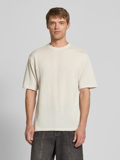 REVIEW T-shirt met labeldetail en ronde hals Ecru - 4