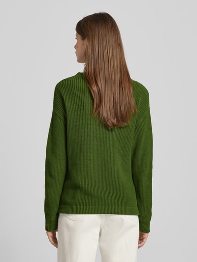 Jake*s Casual Strickpullover mit gerippten Abschlüssen Grass 5