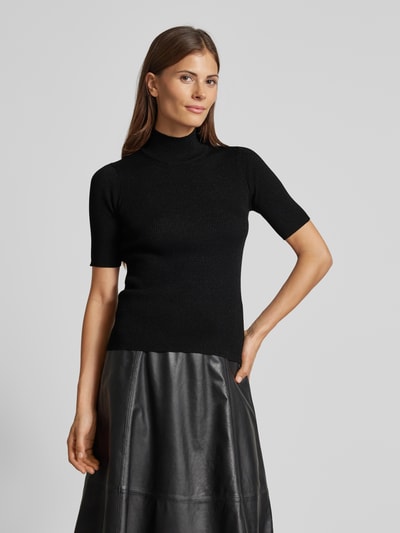 MaxMara Leisure Strickshirt mit Stehkragen Modell 'ALCE' Black 4