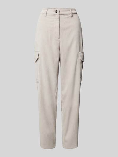 MAC Tapered fit corduroy broek met cargozakken, model 'Rahel' Offwhite - 2