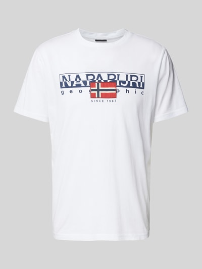 Napapijri T-Shirt mit Label-Print Modell 'AYLMER' Weiss 2