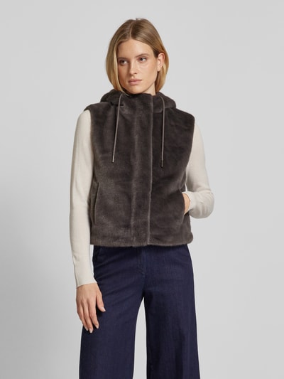 monari Gilet met capuchon Donkerbruin - 4