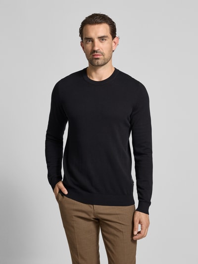 Casual Friday Gebreide pullover met ronde hals, model 'OSVALD' Donkerblauw - 4