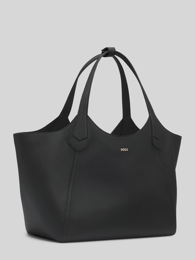 BOSS Shopper aus echtem Leder mit Label-Detail Black 3