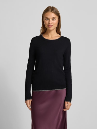 Liu Jo White Regular Fit Longsleeve aus Viskose-Mix mit Rundhalsausschnitt Black 4