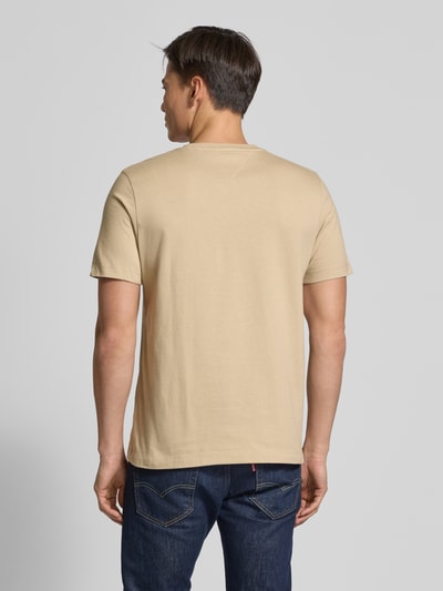 Tommy Hilfiger T-shirt o kroju regular fit z czystej bawełny Beżowy 5