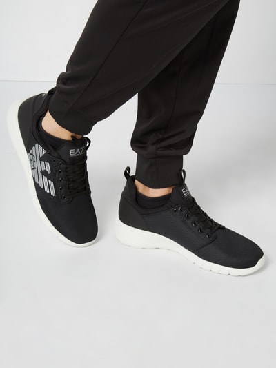 EA7 Emporio Armani Sneaker 'Simple Racer' aus Mesh mit Logo-Print Black 3