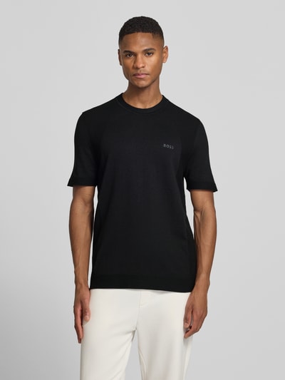 BOSS Green męski t-shirt o kroju regular fit z mieszanki bawełny model 'MOMENTUM-LITE' Czarny 4
