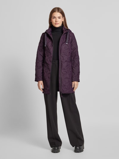 Christian Berg Woman Selection Hybridjacke mit Einsatz aus Scuba und Kapuze Aubergine 1