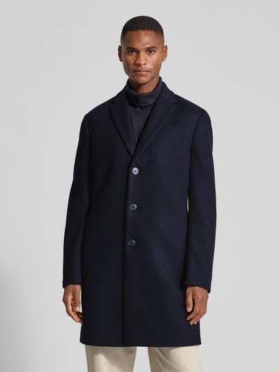 MCNEAL Lange jas van wolmix met reverskraag Donkerblauw - 4