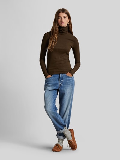 Polo Ralph Lauren Slim Fit Rollkragenpullover aus Baumwoll-Lyocell-Mix Dunkelbraun 1